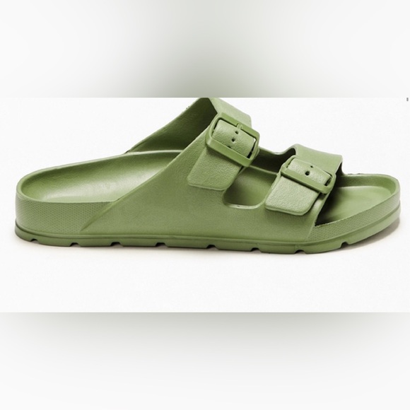 Pacsun Green Slide Sandals with Buckles - Picture 3 of 6